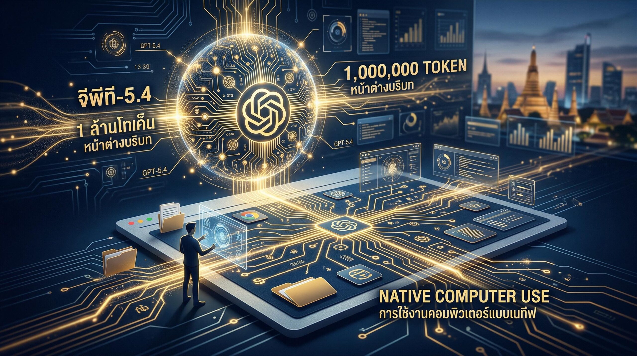 🚀 GPT-5.4 มาแล้ว! 1 ล้าน Token + ควบคุมคอมพิวเตอร์ได้เอง — AI Agent ยุคใหม่เริ่มต้นแล้ว